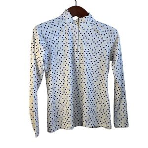 Sport Haley Black and White Polka Dot Quarter Zip Size Medium Like New